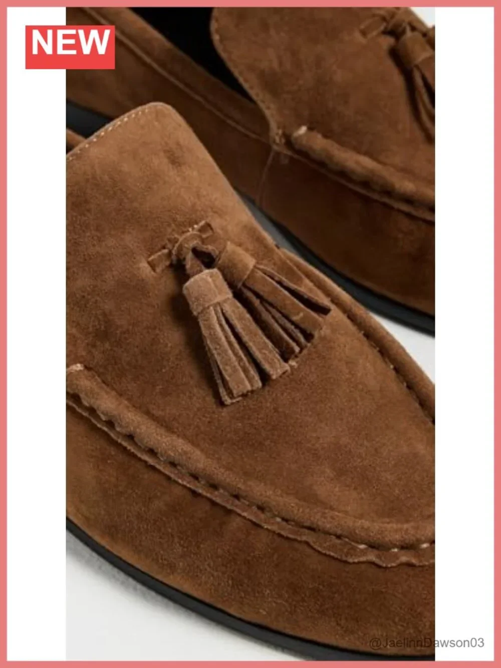 Suede Fringe Tassel Loafer Moc Toe Stitching Padded Footbed